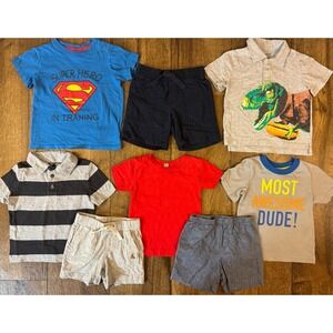 Toddler Baby Boy 18 18/24 Months Clothes Lot Summer Shorts Shirts Outfits Hero